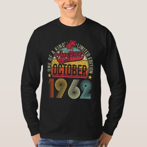 60 Years Old  Awesome October 1962 60th Birthday M T_Shirt