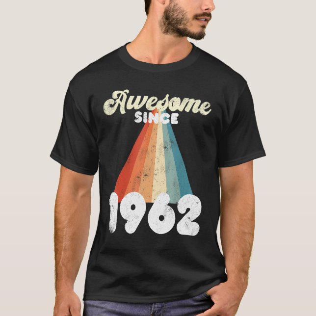 60 Years Old Awesome Since 1962 60th Birthday Men  T-Shirt (Front)