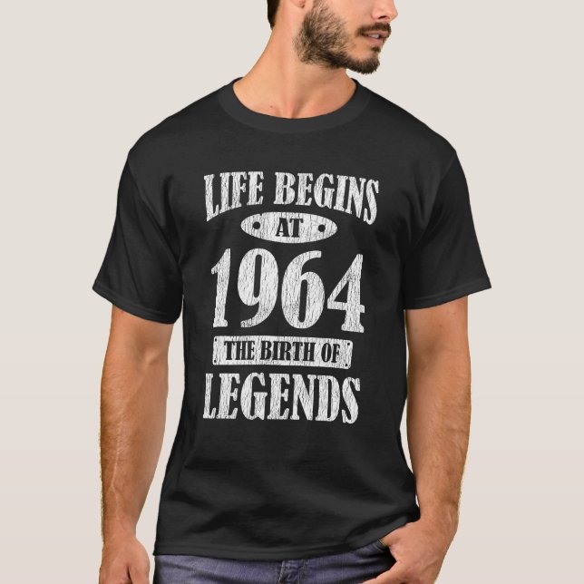 60 Years Old Bday 1964 The Birth Of Legends 60th T-Shirt (Front)