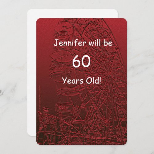 60 Years Old Birthday Party Two_Sided Ferris Wheel Invitation