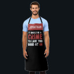 60 Years Old Funny 60th Birthday Distressed Apron<br><div class="desc">Looking for a funny and unique gift for a friend or family member celebrating their 60th birthday? Look no further than this hilarious design featuring the cheeky slogan, "It should be a crime to look this good at 60." Whether you're buying this for yourself or as a gift for a...</div>