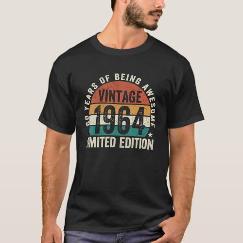 60 Years Old Gift Men Women Vintage 1964 Funny T_Shirt