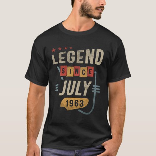 60 Years Old Legend Since July 1963 60th Birthday T_Shirt