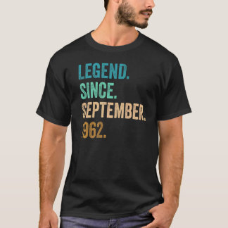 60 Years Old Legend Since September 1962 60th Birt T-Shirt