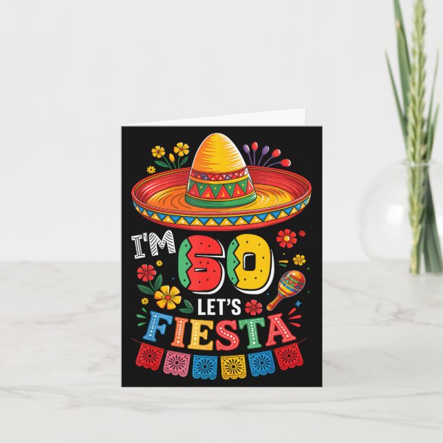 60 years old let's fiesta 60th birthday mexico 5 card (Front)