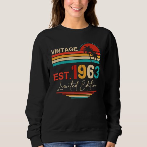 60 Years Old Retro Vintage 1963 60th Birthday Men  Sweatshirt
