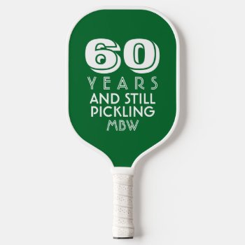 60 Years Still Pickling Custom Text Age Name Color Pickleball Paddle by colorfulgalshop at Zazzle