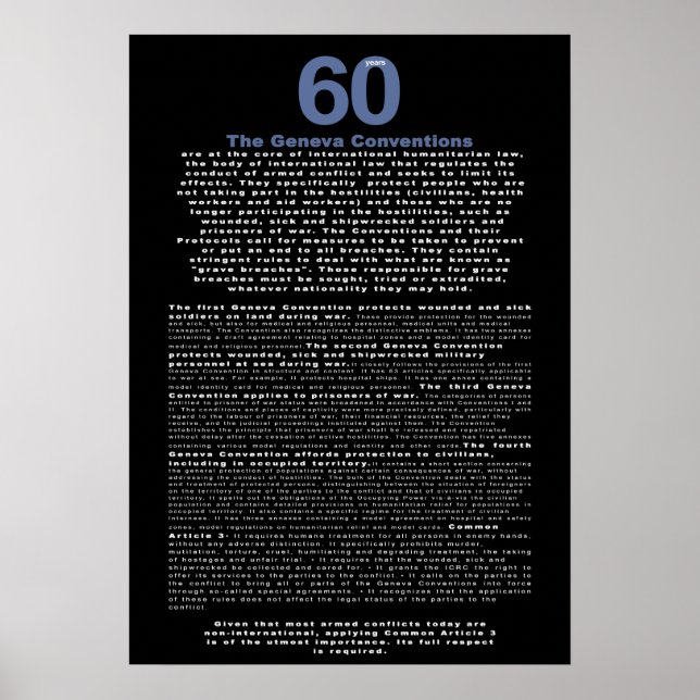 60 years, the Geneva Convention Poster (Front)