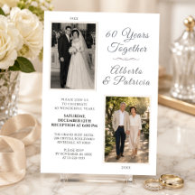 60 Years Together Then & Now Photo Invitation