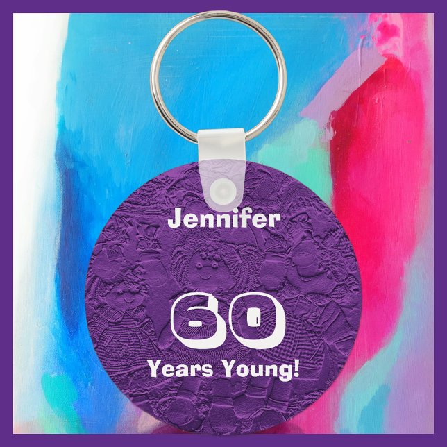 60 Years Young Purple Rag Dolls (Key Chain) Keychain (Creator Uploaded)