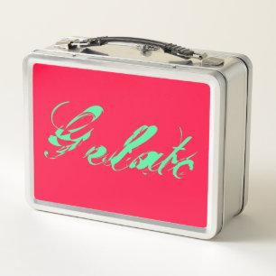 60ies 60s 60s style Gelato Ice neon-pink-green Metal Lunch Box