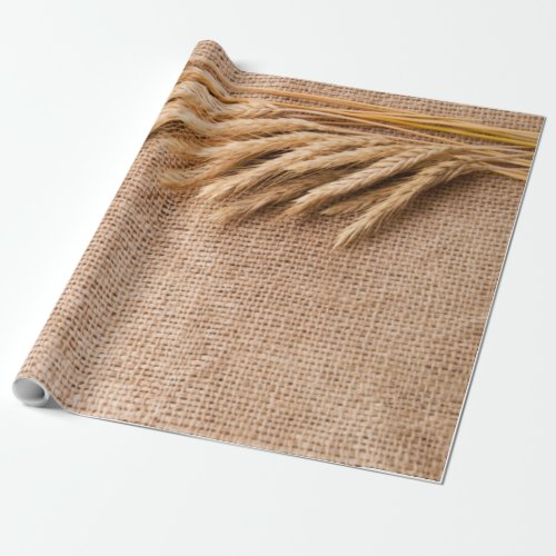 60lb Wrapping Paper Roll Wheat on Burlap Sack Coun