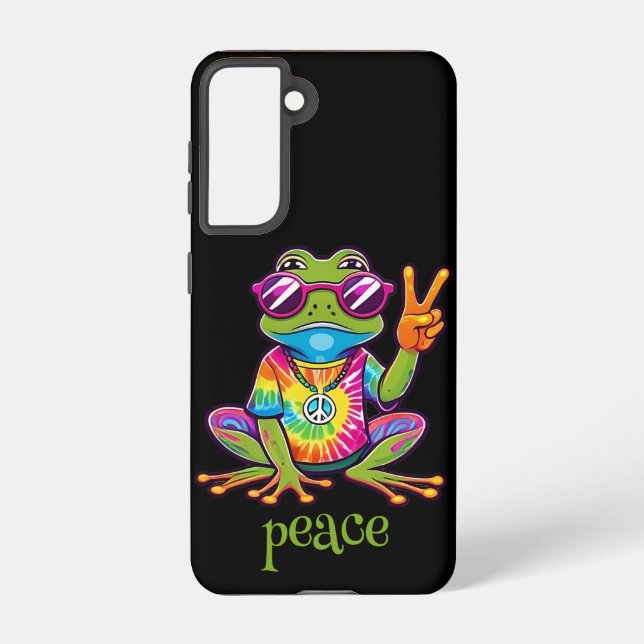 60s 70s Hippy Hippie Peace Frog Samsung Galaxy Case (Back)