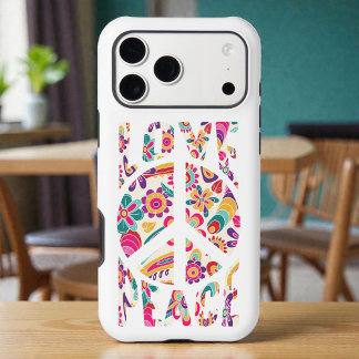 60s 70s Hippy Hippie Peace Sign iPhone 17 Pro Max Case