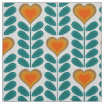 60s 70s mod retro heart flowers v1 fabric