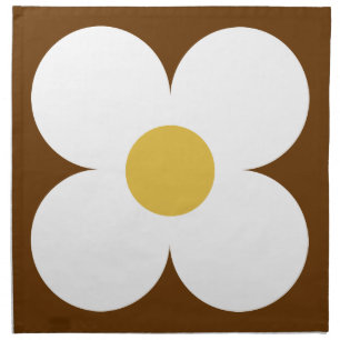60s 70s retro flower design cloth napkin