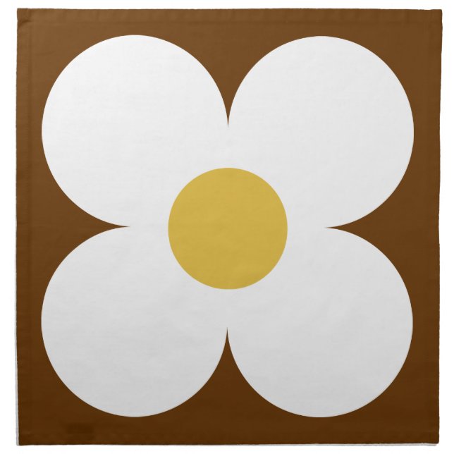 60s 70s retro flower design cloth napkin (Front)