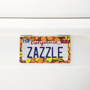 60s 70s Retro Flower Glam #1 #floral #decor #art License Plate Frame