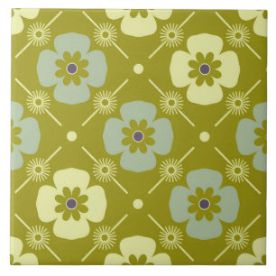 60s 70s retro flower tile