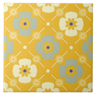 60s 70s retro flower tile