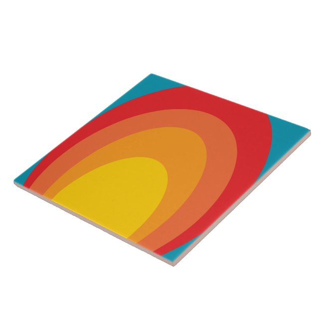 60s 70s retro pattern ceramic tile (Side)