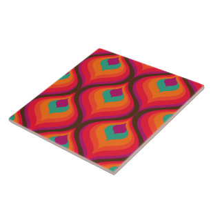 60s 70s retro pattern ceramic tile