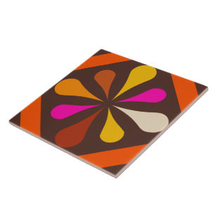 60s 70s retro pattern ceramic tile