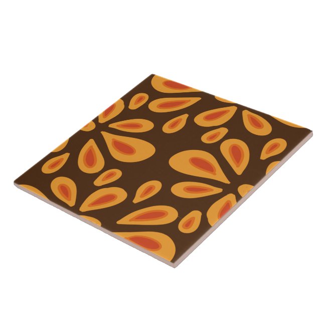 60s 70s retro pattern ceramic tile (Side)