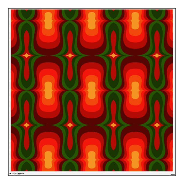 60s 70s retro tile wall decal 4ft sq (Front)