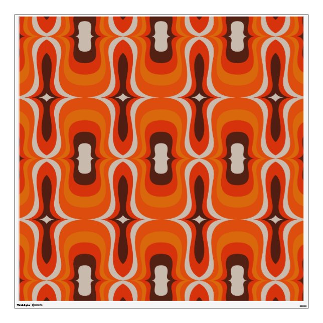 60s 70s retro tile wall decal 4ft sq (Front)