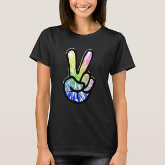 60s 70s Tie Dye Peace Hand Sign Hippie 1 T-Shirt