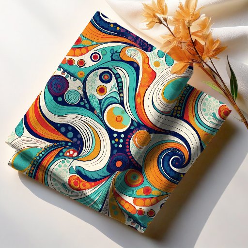 60s 70s Vibe Retro Swirls Abstract Pat#1 ID1069 Fabric