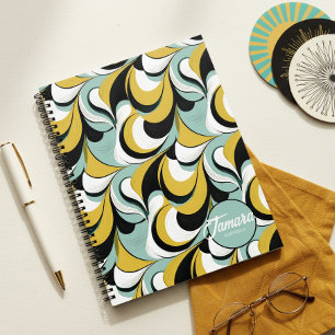 60s 70s Vibe Retro Swirls Abstract Pat#3 ID1069 Notebook