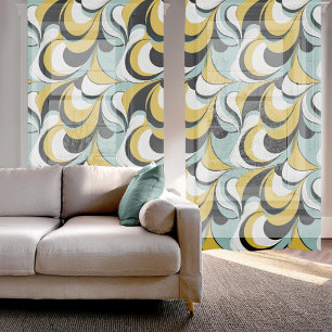 60s 70s Vibe Retro Swirls Abstract Pat#3 ID1069 Sheer Curtains