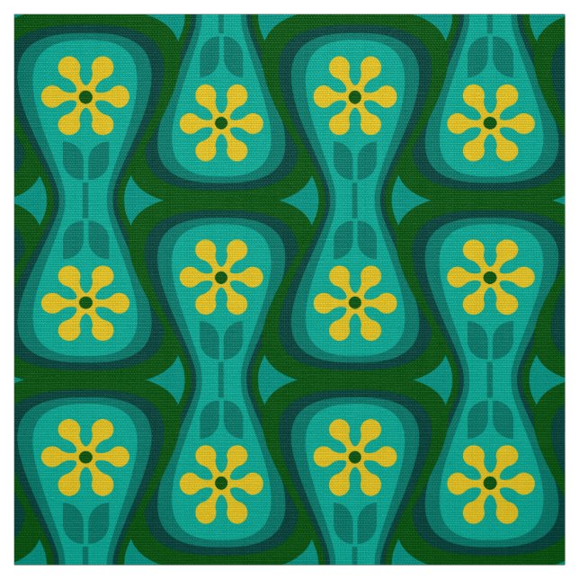 60s 70s yoni styled retro fabric (Swatch)