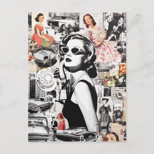 60s Abstract Collage Postcard (Front)