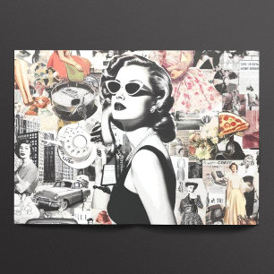 60s Abstract Collage Tissue Paper