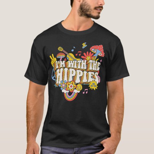 60s and 70s Hippie Hippies Retro Vintage Hippy Flo T_Shirt