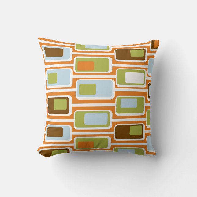 60s Boxes Throw Pillow (Front)