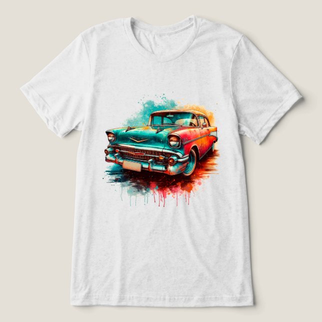 60s car Tri-Blend shirt (Design Front)