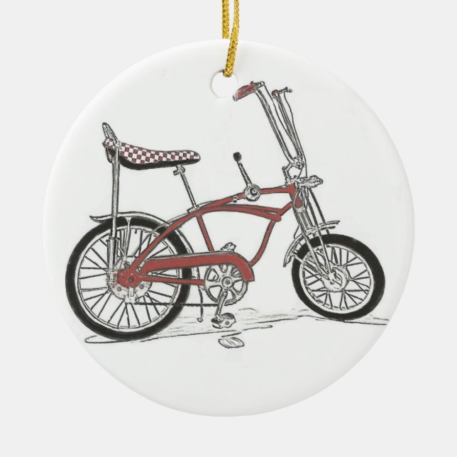 60's Classic Schwinn Stingray Muscle Bike Bicycle Ceramic Ornament (Front)