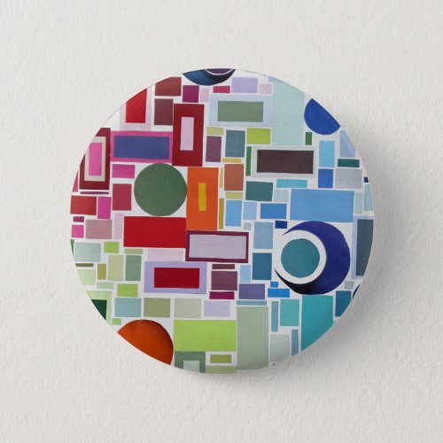 60s Disco Retro Mosaic Collage Abstract Button