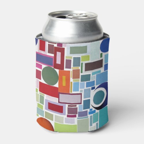 60s Disco Retro Mosaic Collage Abstract Can Cooler
