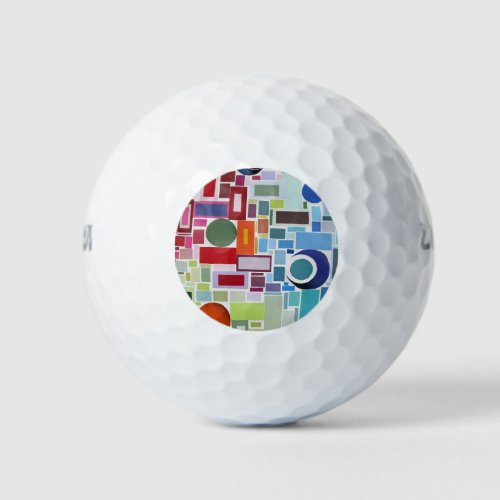 60s Disco Retro Mosaic Collage Abstract Golf Balls