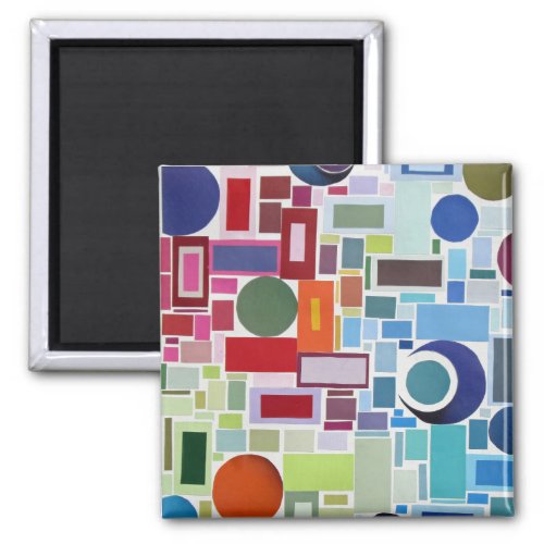 60s Disco Retro Mosaic Collage Abstract Magnet