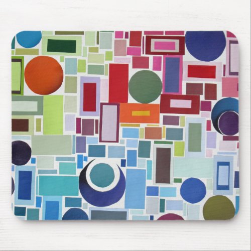 60s Disco Retro Mosaic Collage Abstract Mouse Pad