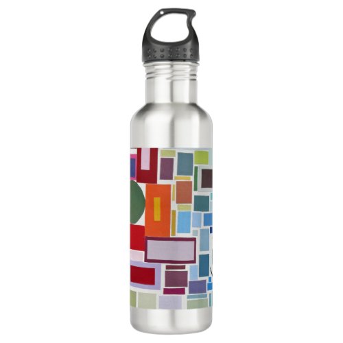 60s Disco Retro Mosaic Collage Abstract Stainless Steel Water Bottle