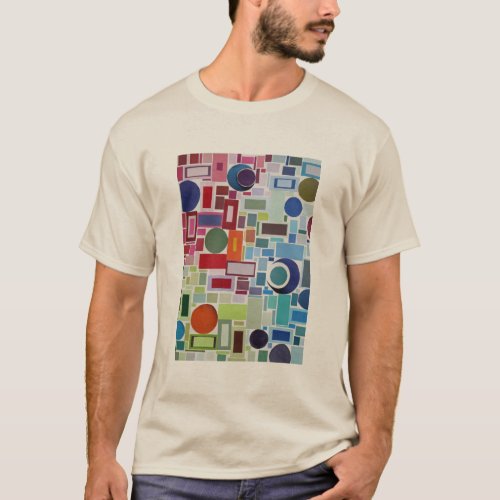 60s Disco Retro Mosaic Collage Abstract T_Shirt