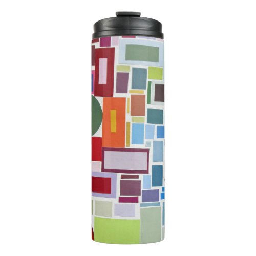 60s Disco Retro Mosaic Collage Abstract Thermal Tumbler