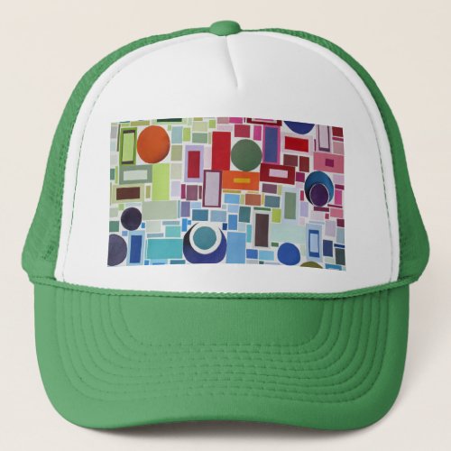 60s Disco Retro Mosaic Collage Abstract Trucker Hat